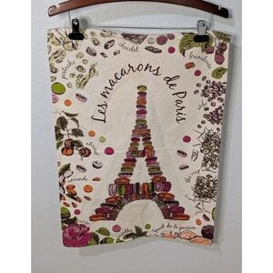 TORCHONS & BOUCHONS, "MACARONS de PARIS" FRENCH KITCHEN / TEA TOWEL, 100% COTTON